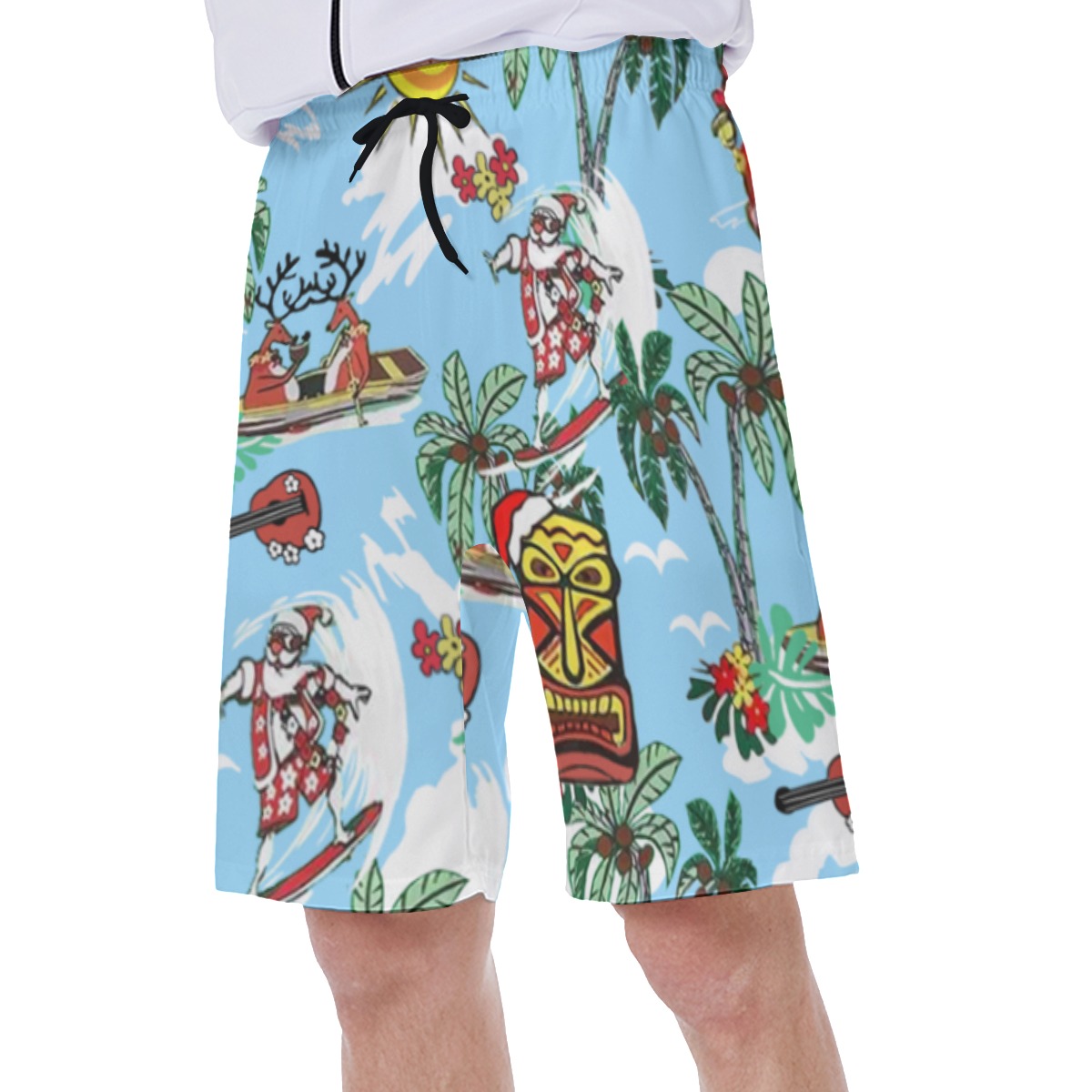Tiki Christmas Aloha Swim Trunks For Men