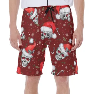 Christmas Skull Hawaiian Swim Trunks For Men