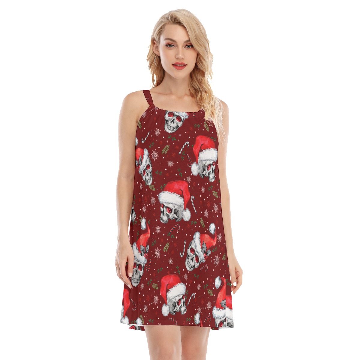 Unique Skull Christmas Hawaiian Cami Dress - variant image 1