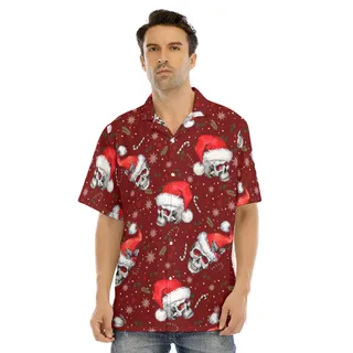 Skull Christmas Red Hawaiian Shirt