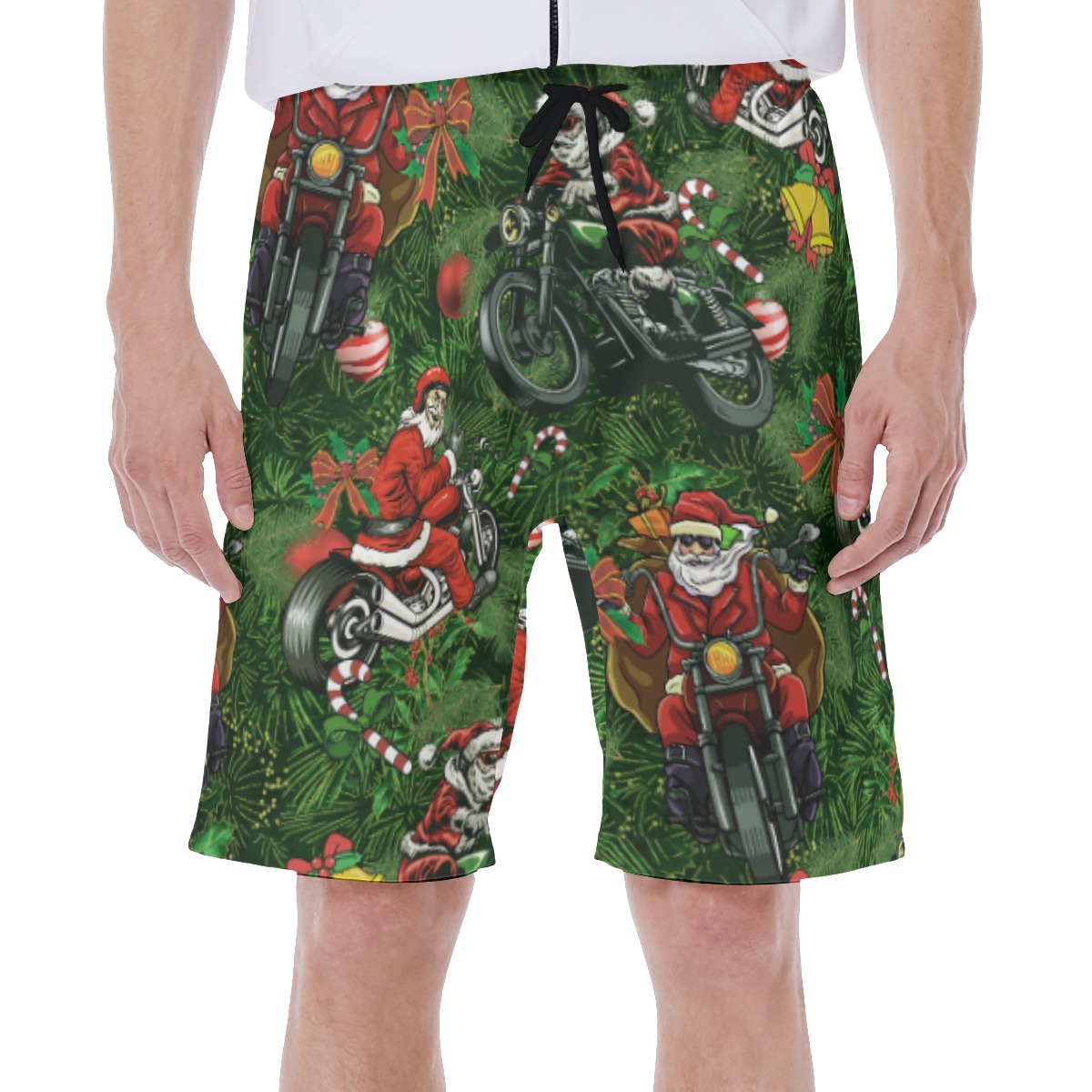 Funny Santa And Motorcycle Swim Trunks For Men - variant image 1