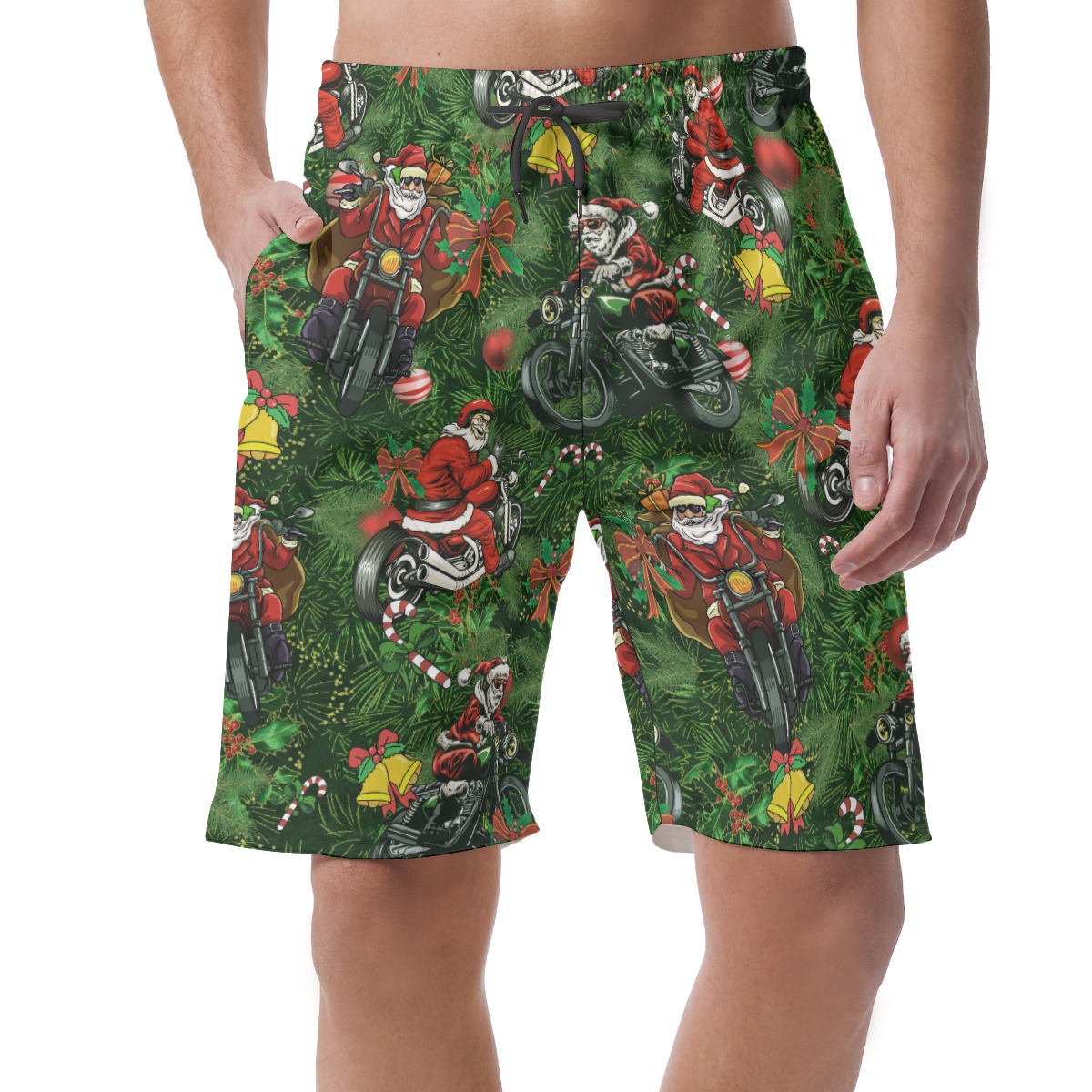 Amazing Racing Santa Hawaiian Beach Shorts For Men - variant image 1