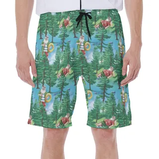 Santa Christmas Funny Hawaiian Swim Trunks For Men