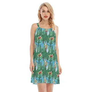 Santa Vacation Christmas Hawaiian Dress For Women