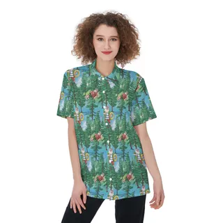 Funny Santa Christmas Hawaiian Button Up Shirt