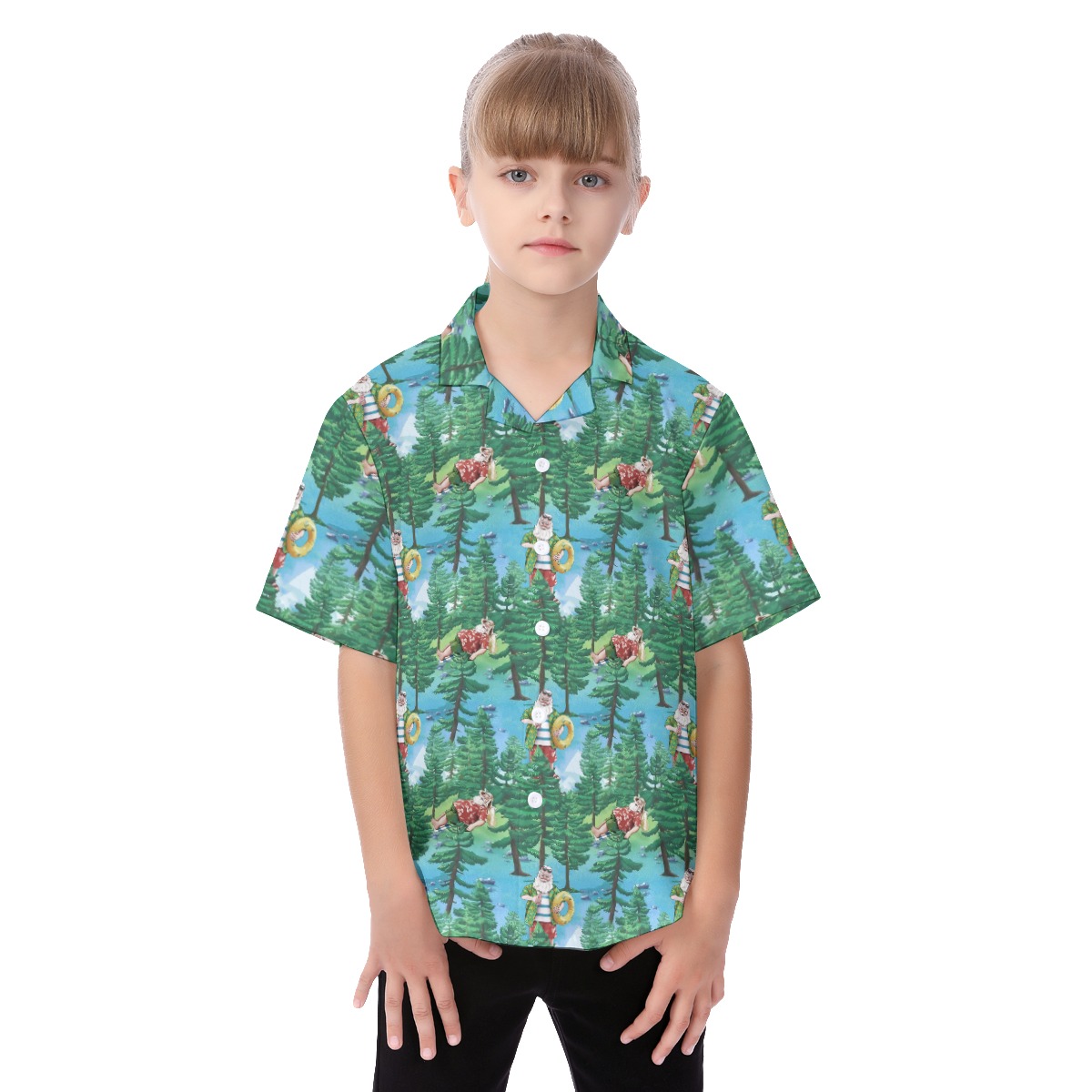 Santa Kid's Christmas Hawaiian Shirt - variant image 1