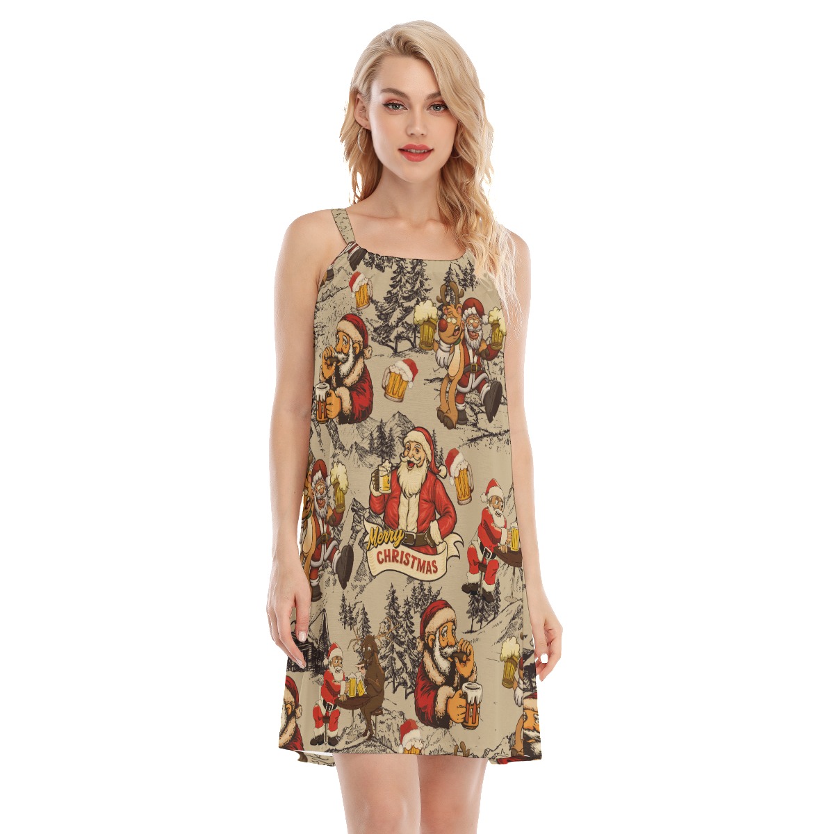 Dear Santa Here's Your Beer Christmas Hawiian Cami Dress - variant image 1