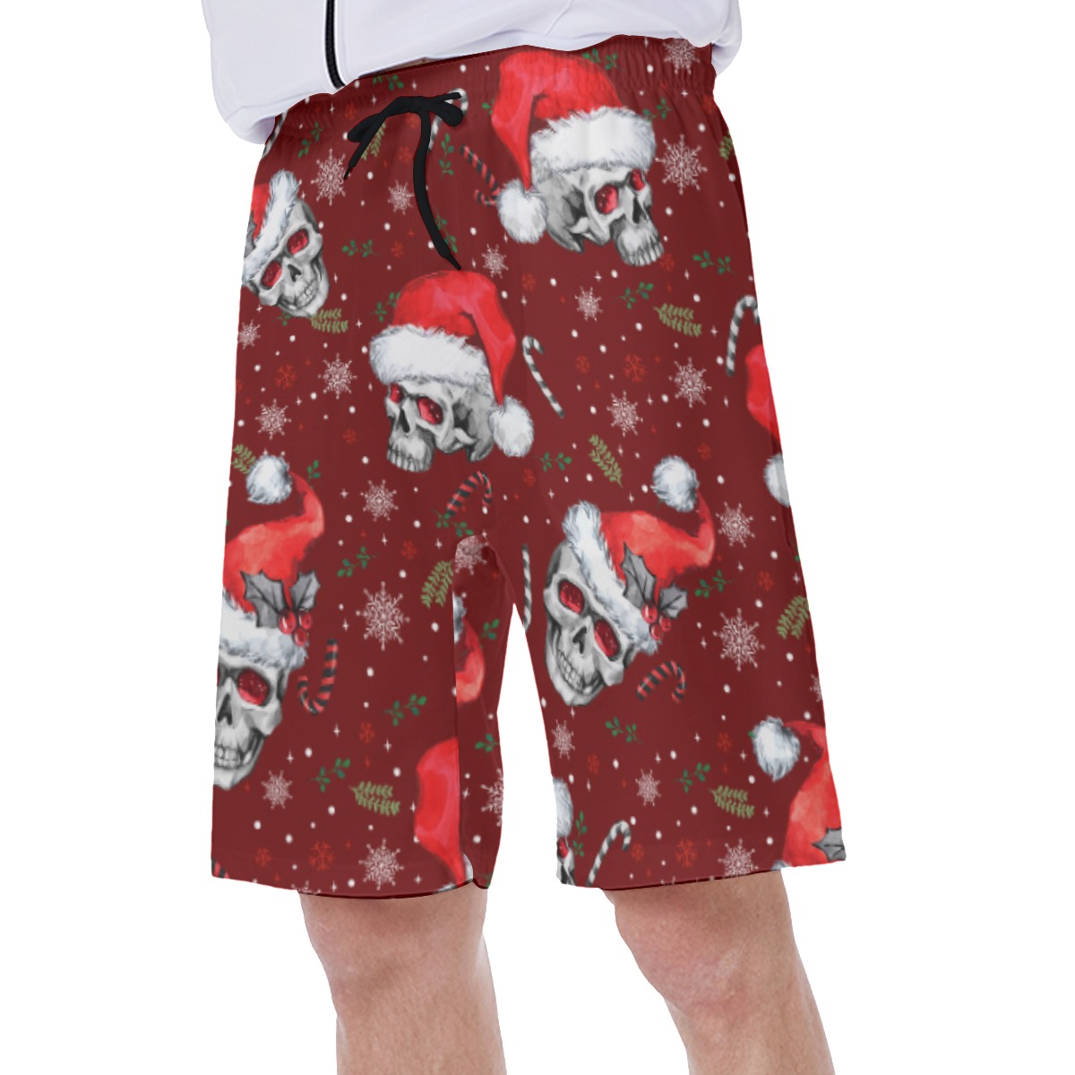 Christmas Skull Hawaiian Swim Trunks For Men