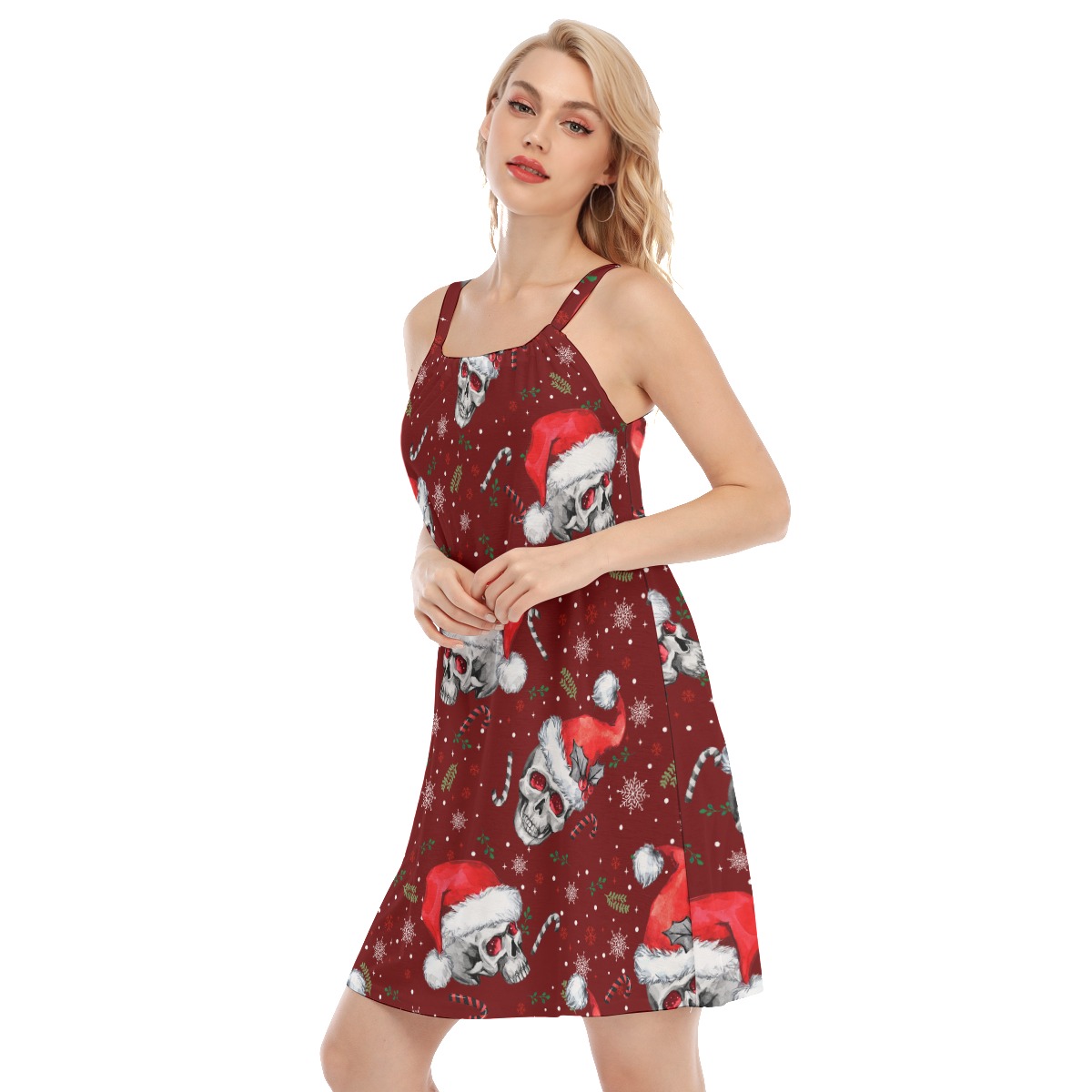 Unique Skull Christmas Hawaiian Cami Dress
