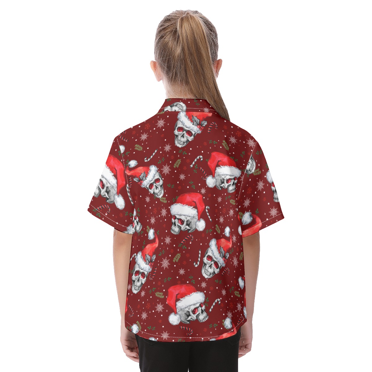 Unique Christmas Skull Aloha Shirt For Kids