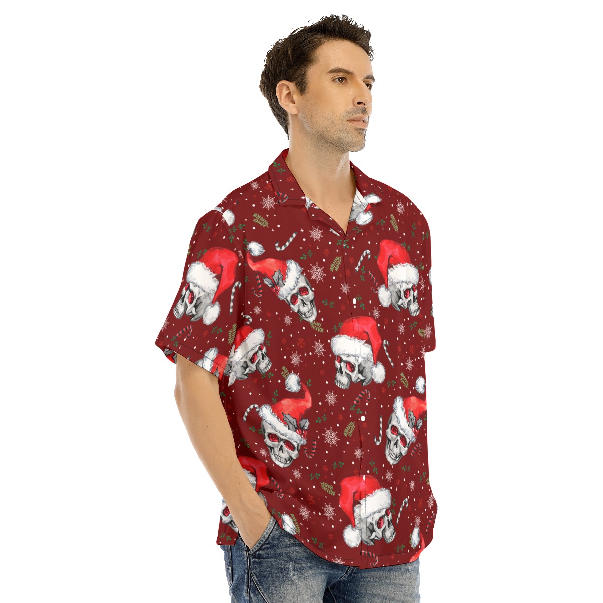 Skull Christmas Red Hawaiian Shirt