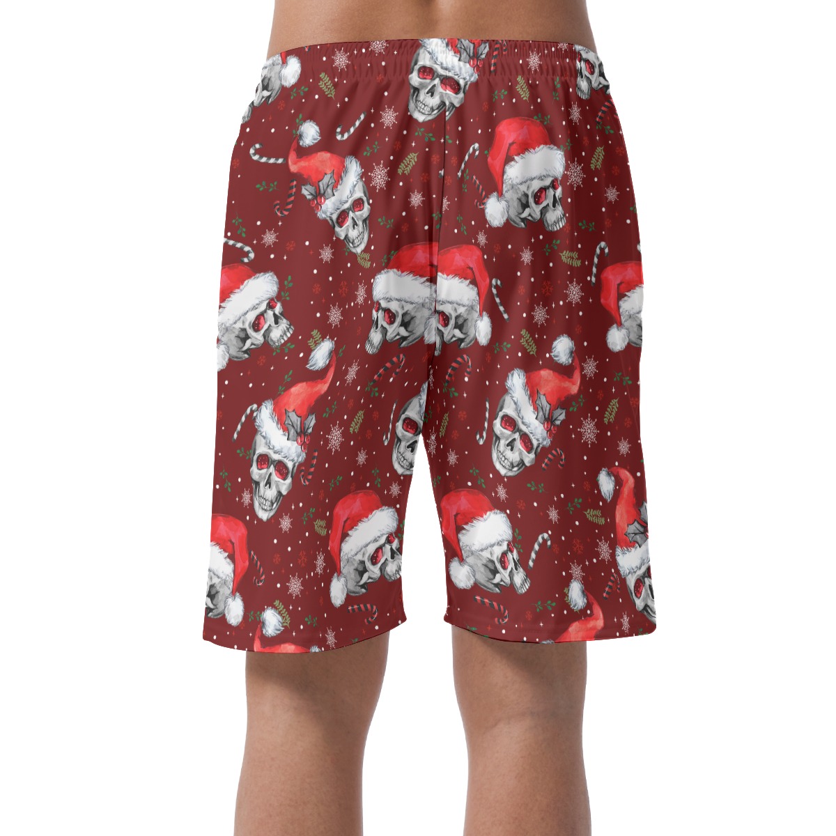 Christmas Skull Hawaiian Beach Shorts For Men