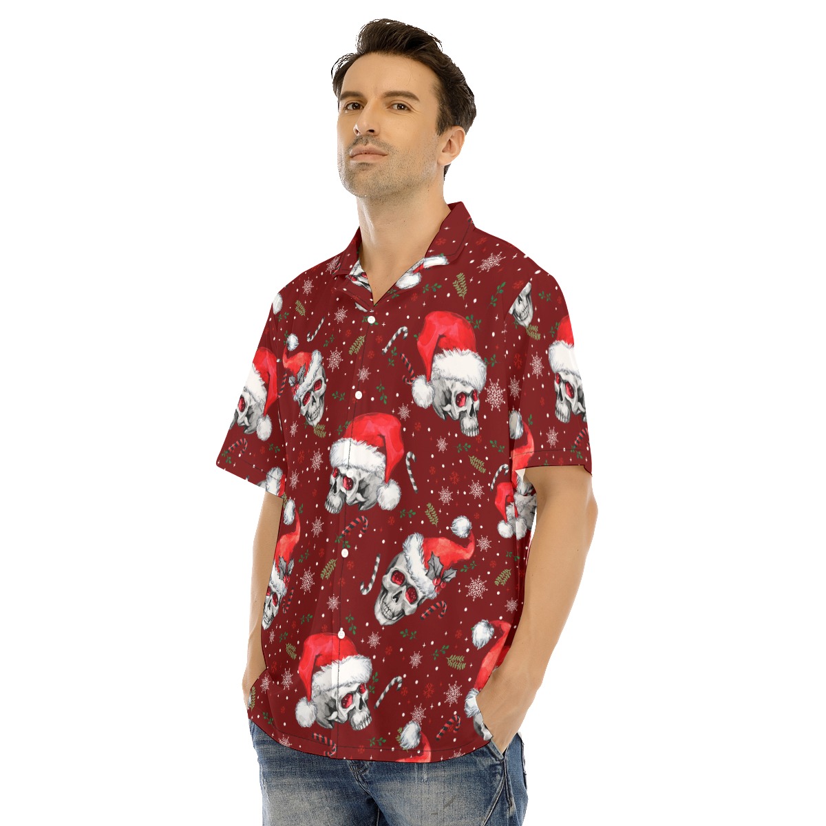 Skull Christmas Red Hawaiian Shirt