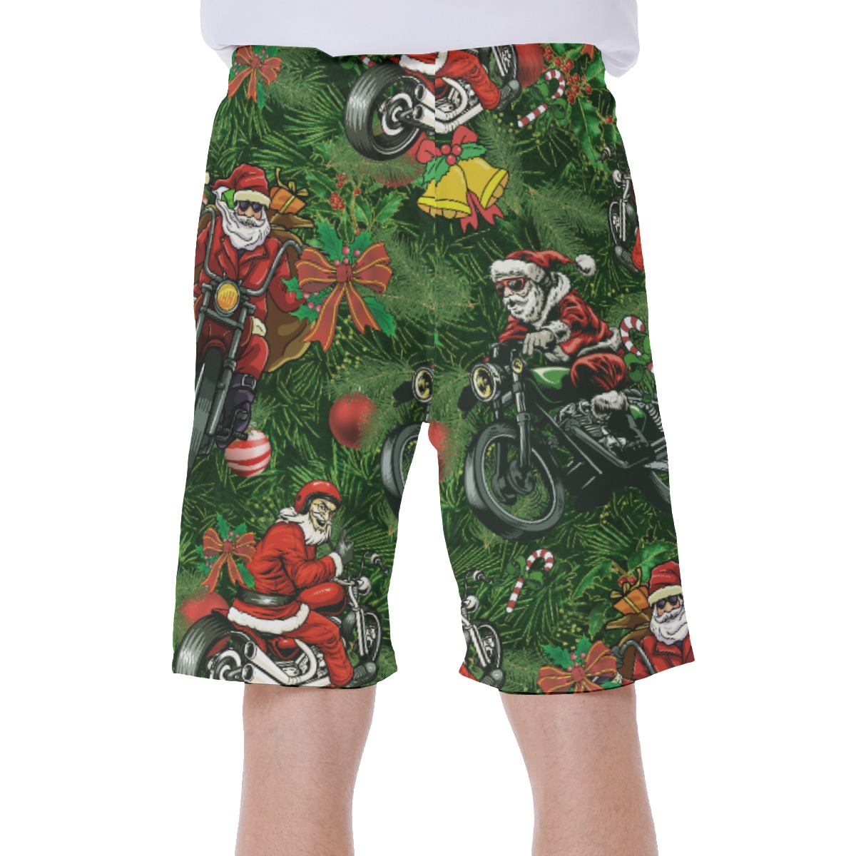 Funny Santa And Motorcycle Swim Trunks For Men