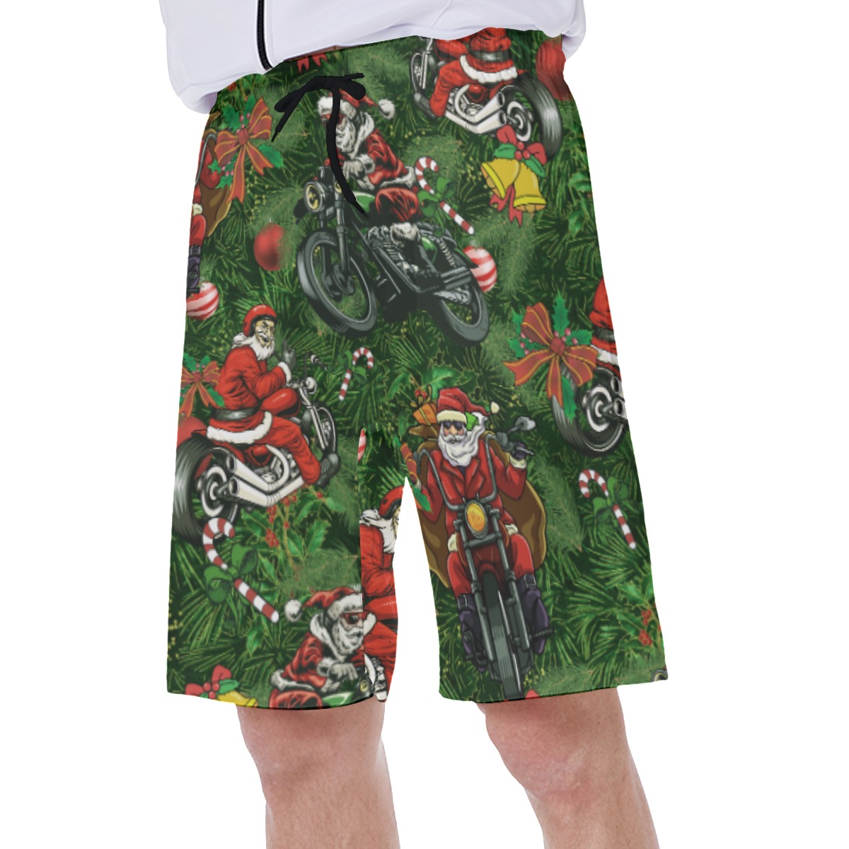Funny Santa And Motorcycle Swim Trunks For Men