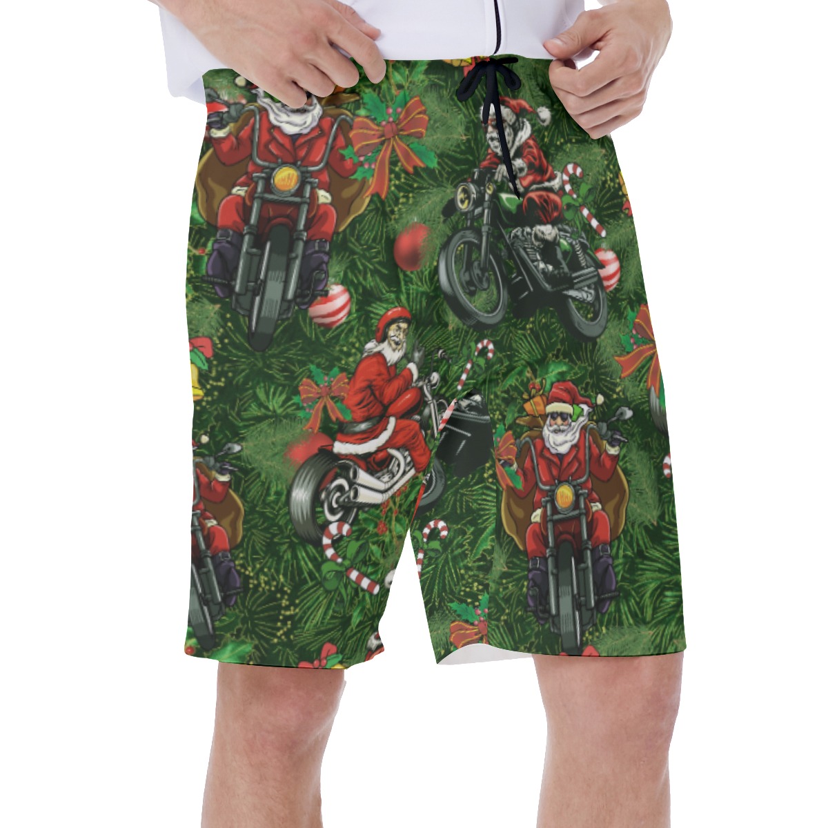 Funny Santa And Motorcycle Swim Trunks For Men