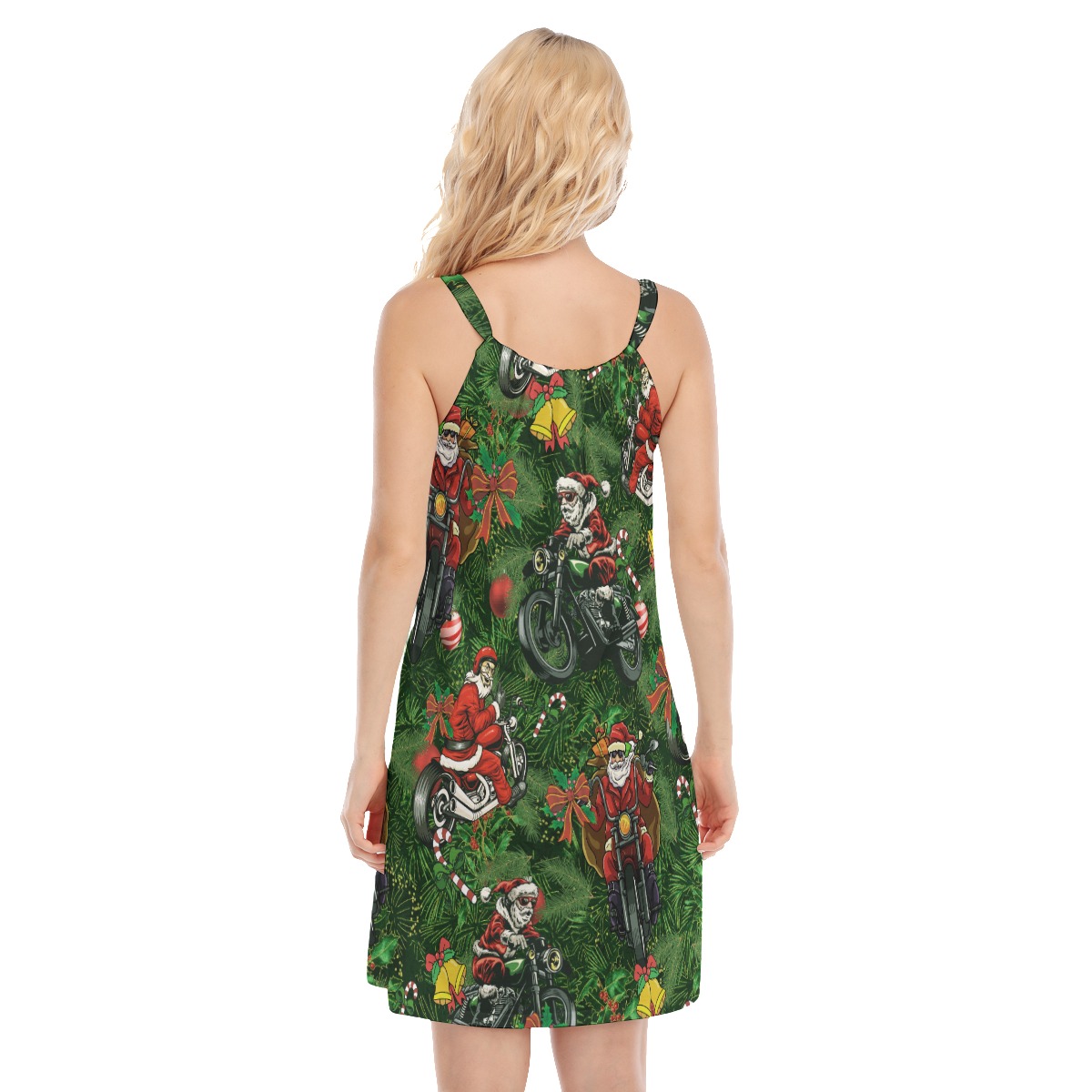 Funny Santa Biker Hawaiian Cami Dress For Women