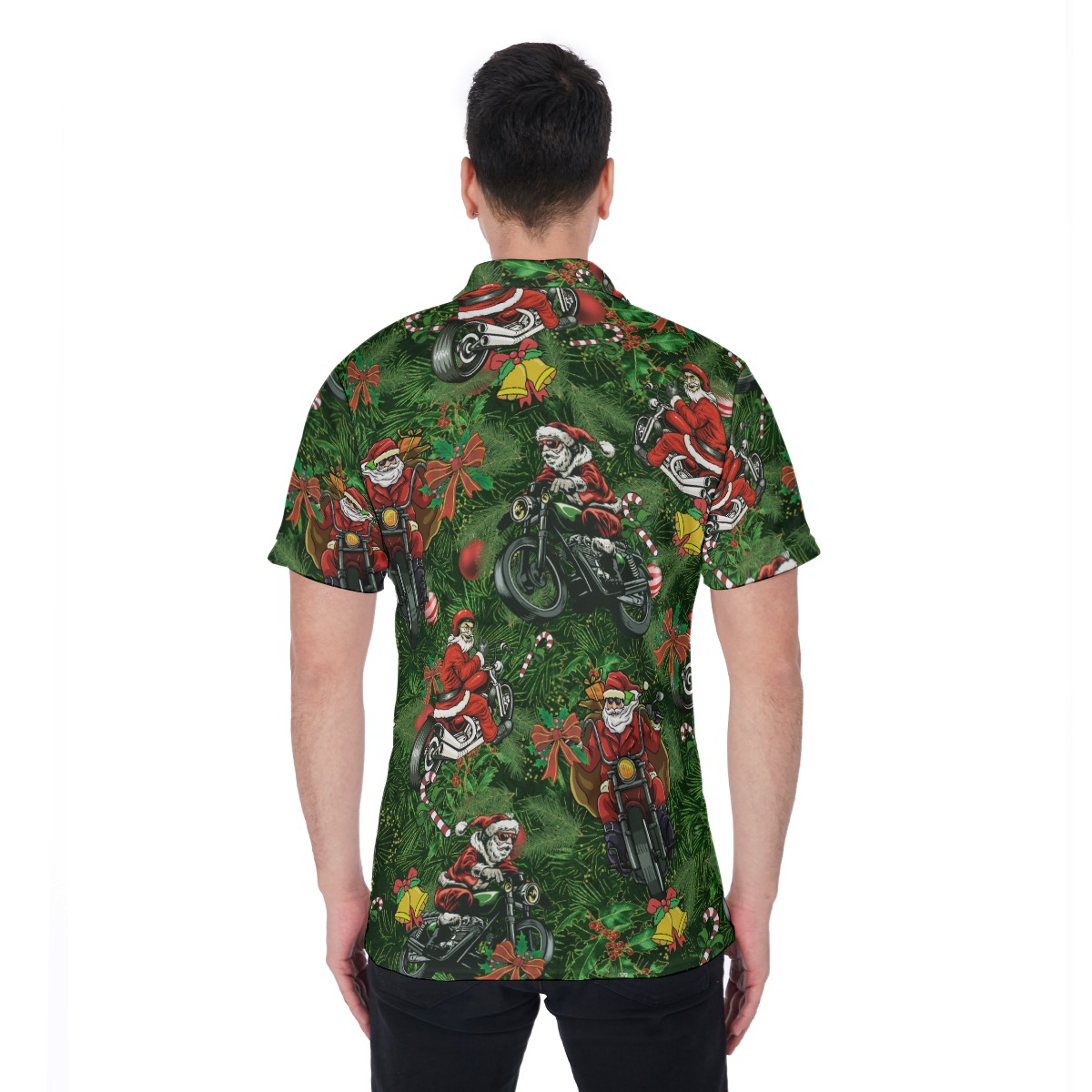 Funny Racing Santa Hawaiian Polo Shirt