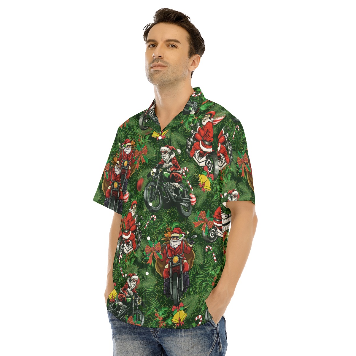 Amazing Motorcycle Santa Hawaiian Shirt