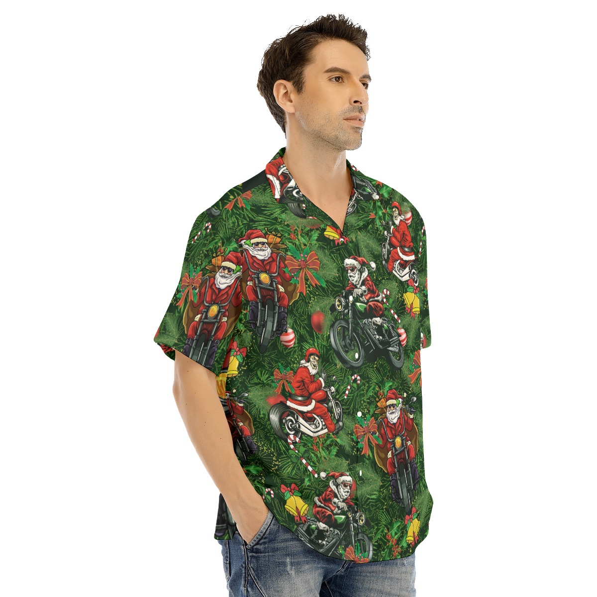 Amazing Motorcycle Santa Hawaiian Shirt