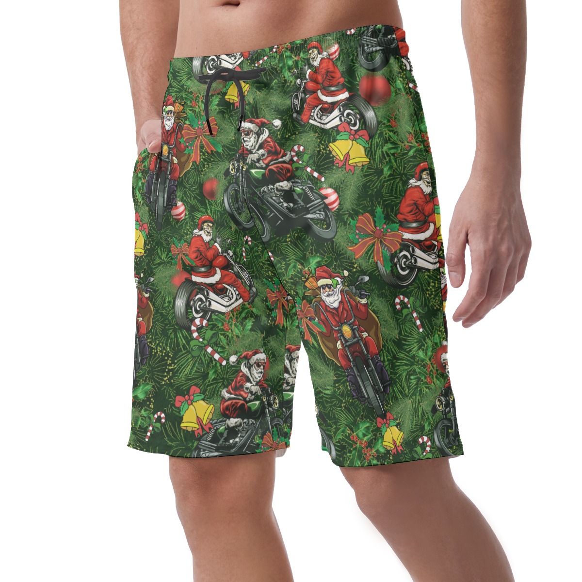 Amazing Racing Santa Hawaiian Beach Shorts For Men