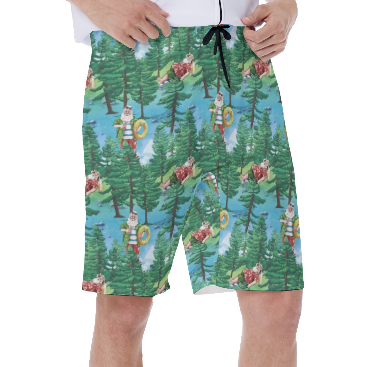 Santa Christmas Funny Hawaiian Swim Trunks For Men