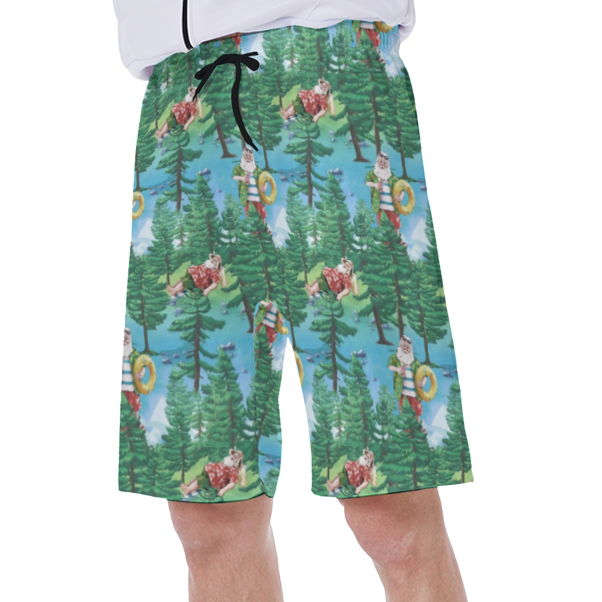 Santa Christmas Funny Hawaiian Swim Trunks For Men