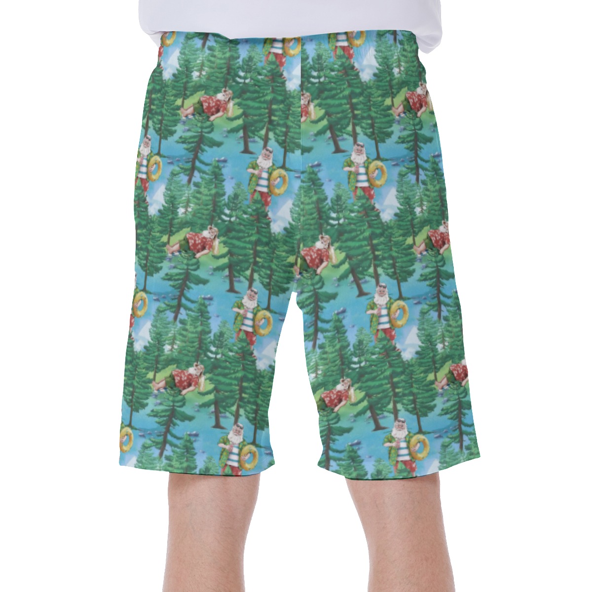 Santa Christmas Funny Hawaiian Swim Trunks For Men