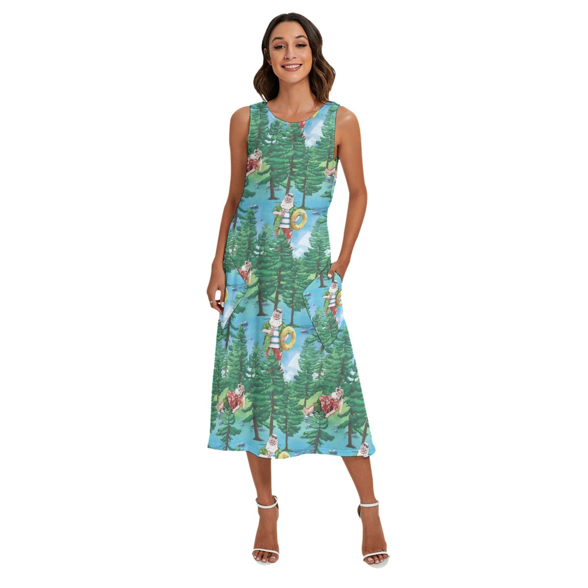 Christmas Vacation Santa Hawaiian Dress For Women