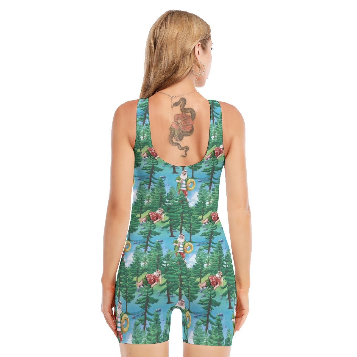 Santa Christmas Hawaiian One Piece Swimsuit For Women