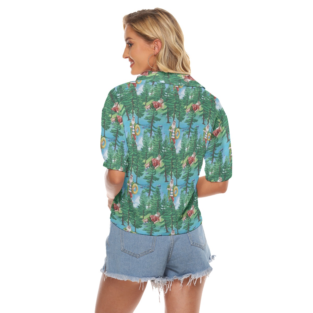 Funny Santa Christmas Hawaiian Crop Top