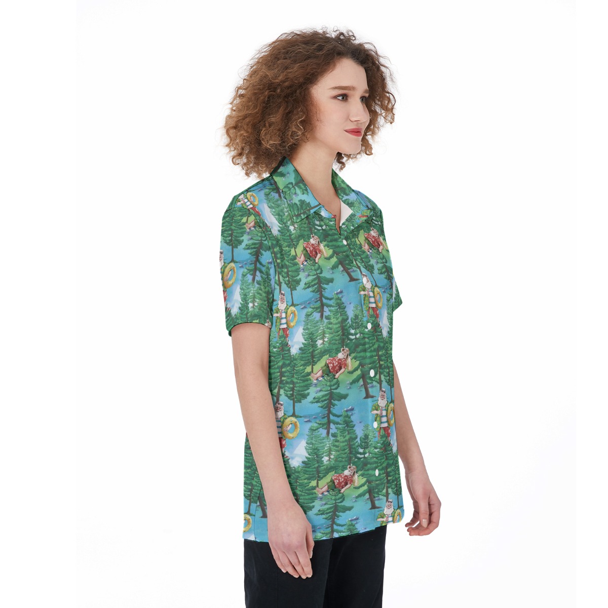 Funny Santa Christmas Hawaiian Button Up Shirt