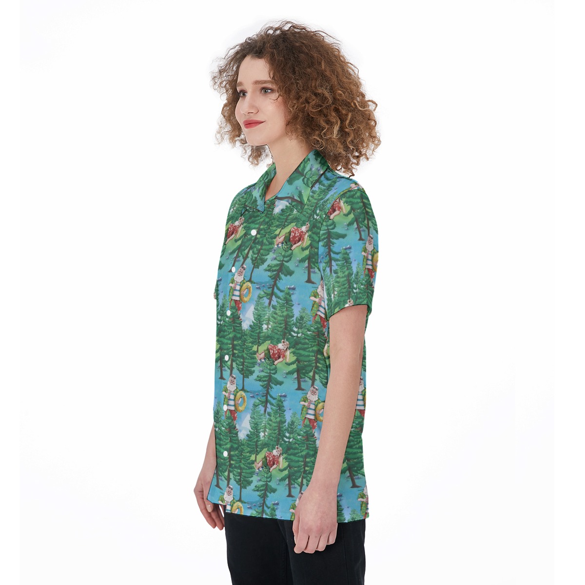 Funny Santa Christmas Hawaiian Button Up Shirt