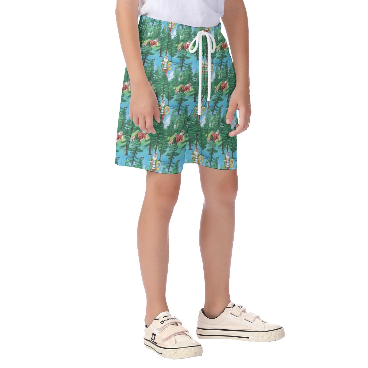 Cute Santa Christmas Hawaiian Shorts For Kids