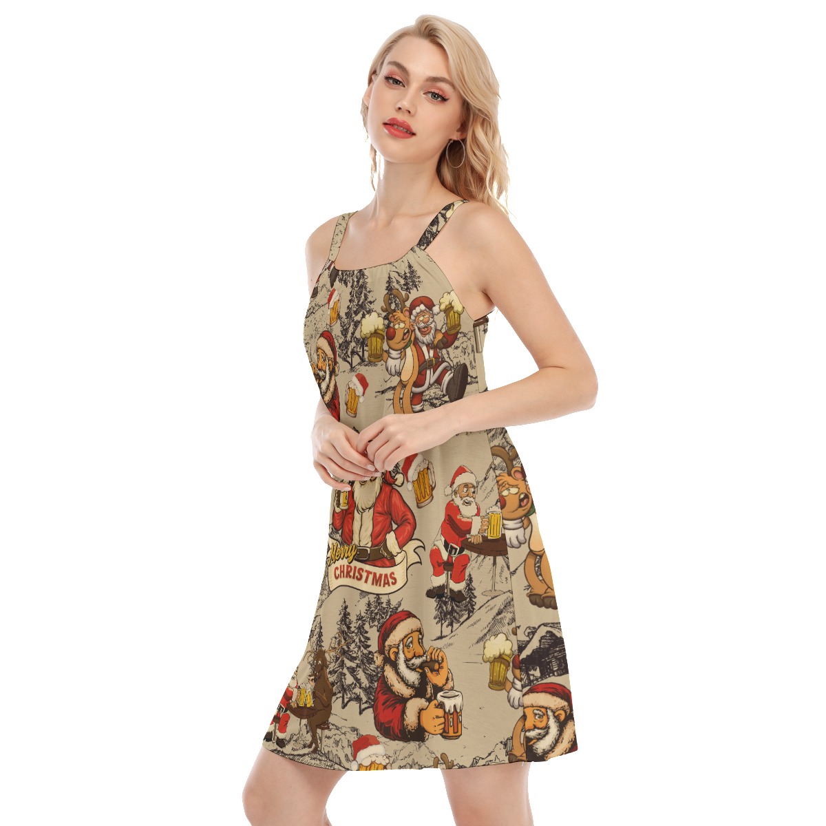 Dear Santa Here's Your Beer Christmas Hawiian Cami Dress