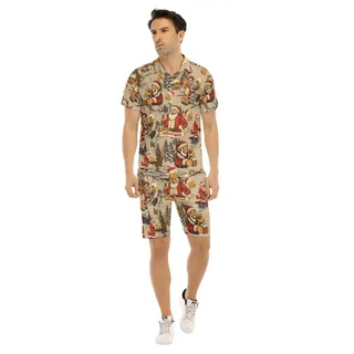 Christmas Santa Beer Hawaiian Shirt And Shorts For Men