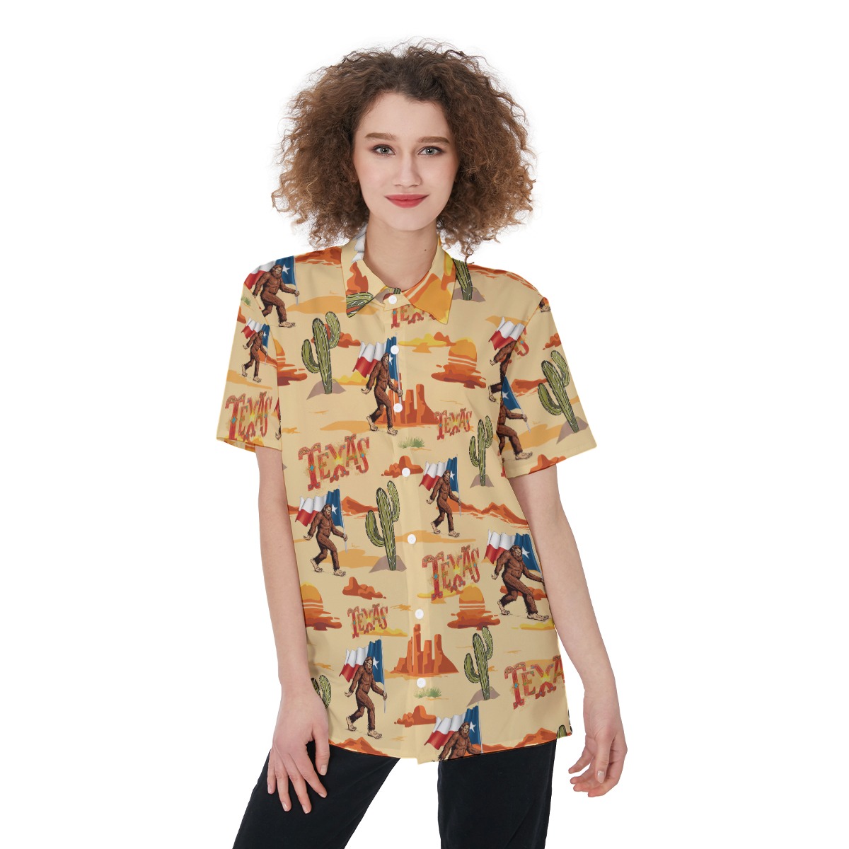 Bigfoot Texas Aloha Shirt For Women - variant image 1
