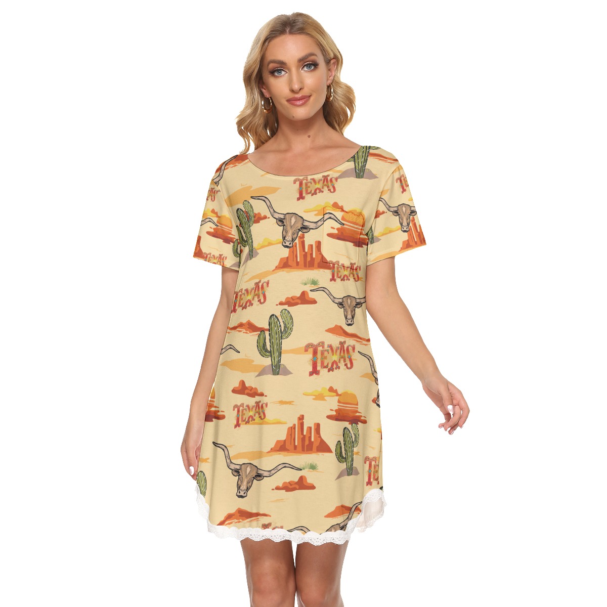 Texas Hawaiian Dress With Lace For Women - variant image 1