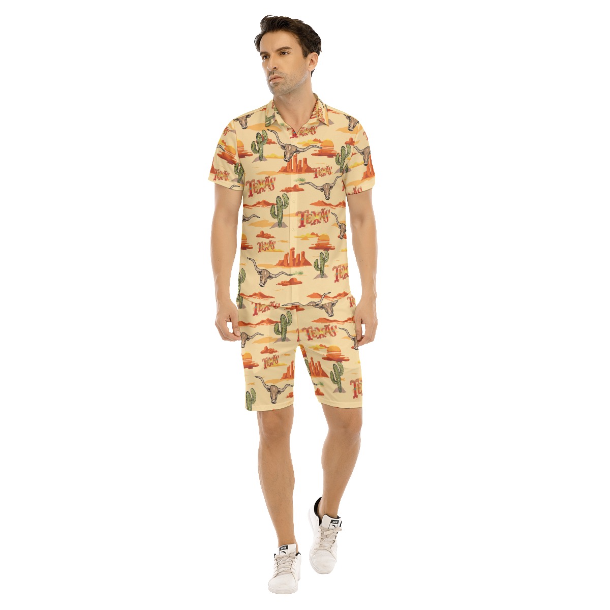 Texas Hawaiian Shirt And Shorts Set For Men - variant image 1