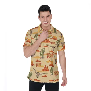 Texas Hawaiian Polo Shirt For Men
