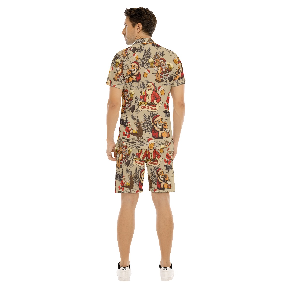 Christmas Santa Beer Hawaiian Shirt And Shorts For Men