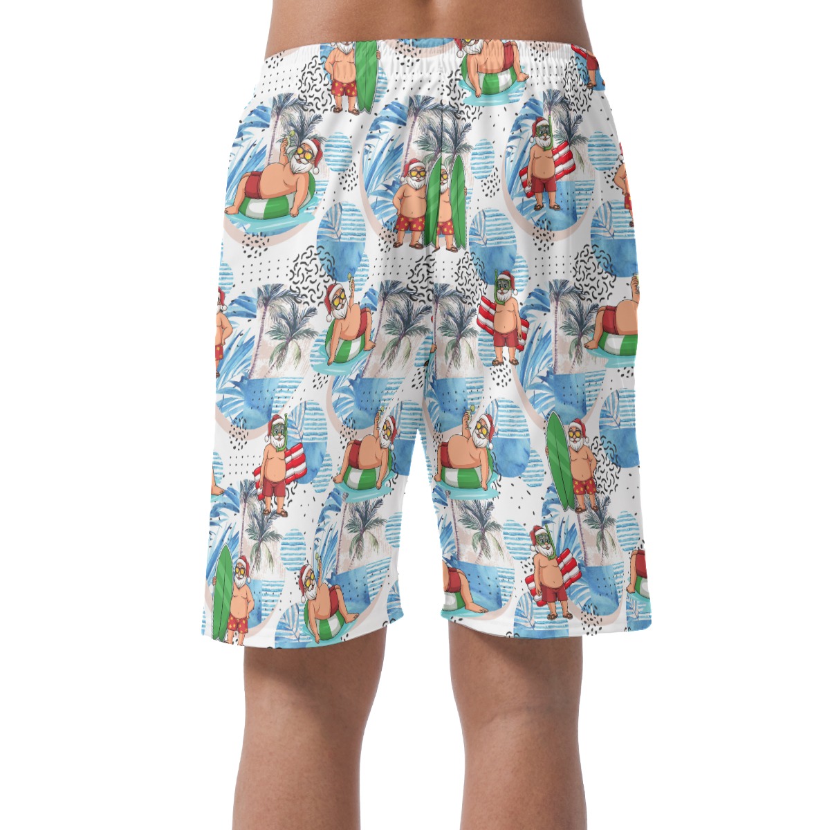 Santa Claus Surfing Aloha Beach Shorts For Men
