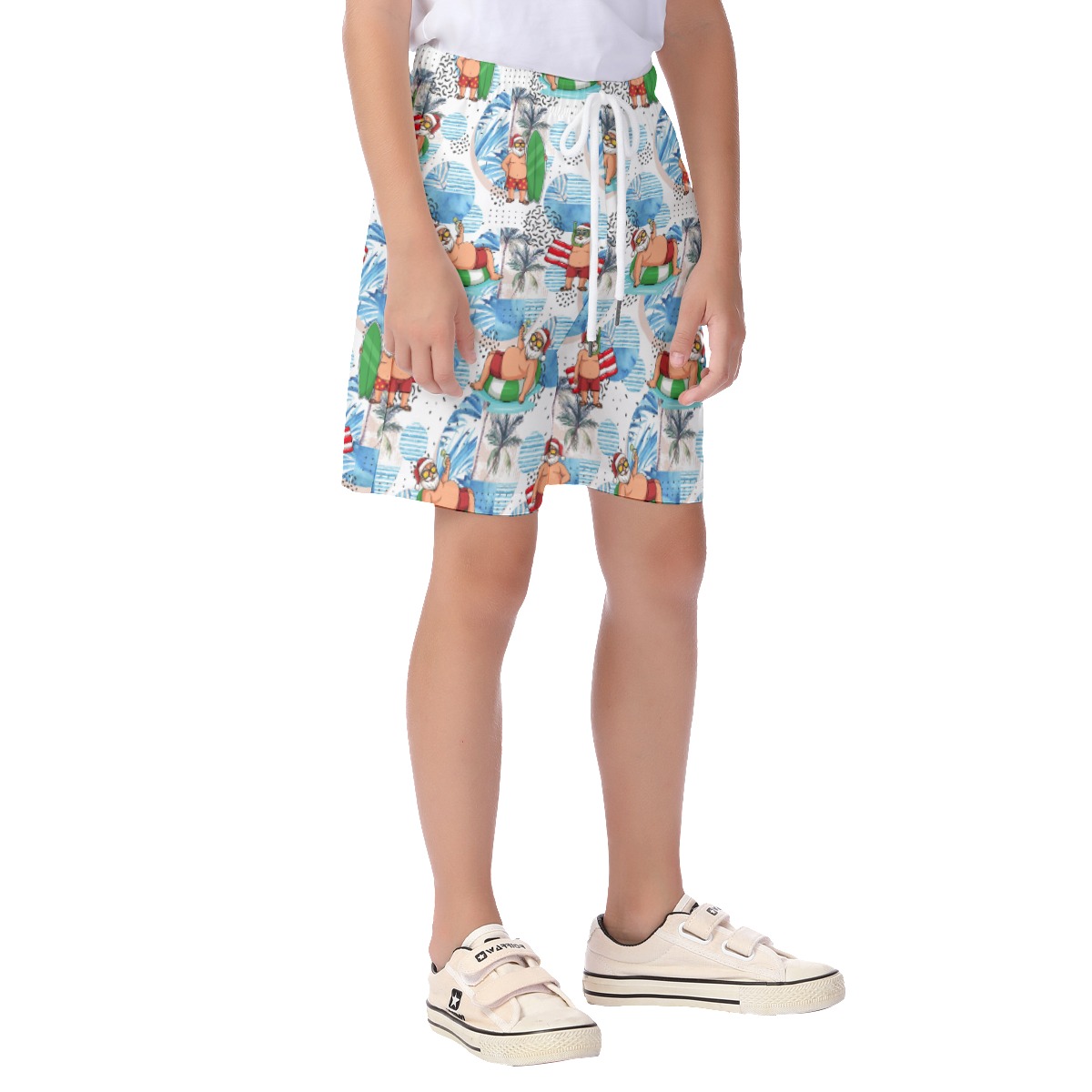 Santa Claus Surfing Beach Shorts For Kids