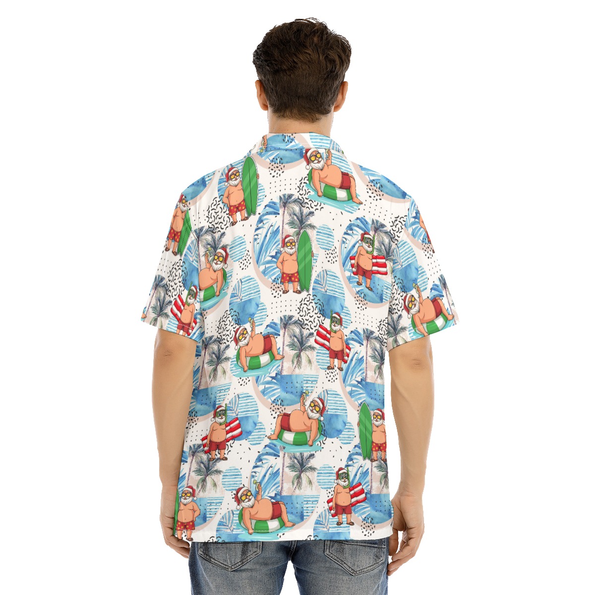 Funny Surfing Santa Hawaiian Shirt