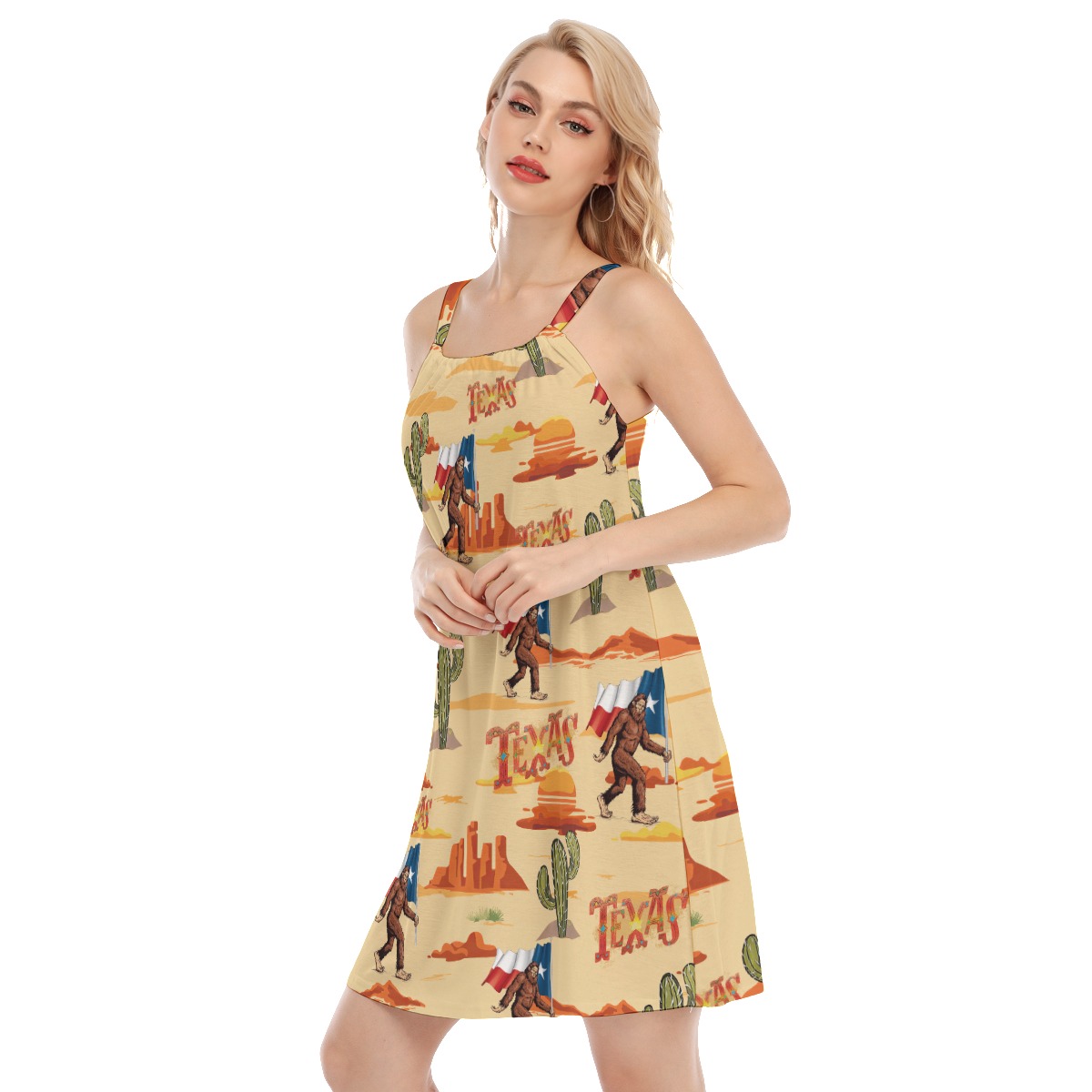 Bigfoot With Texas Aloha Hawaiian Dress For Women