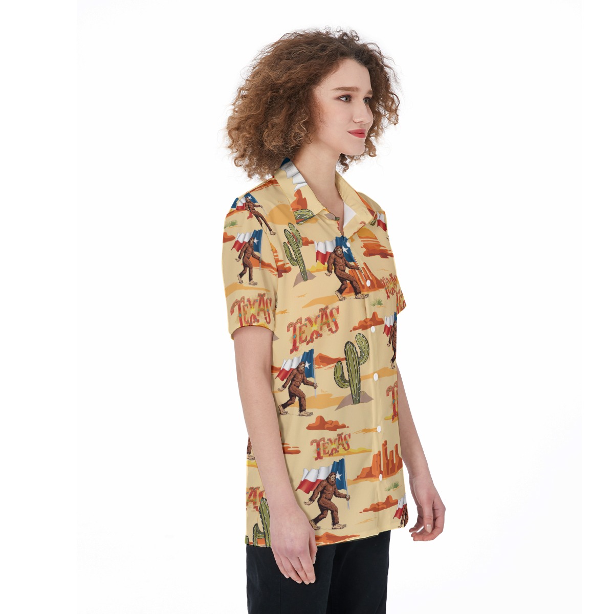 Bigfoot Texas Aloha Shirt For Women