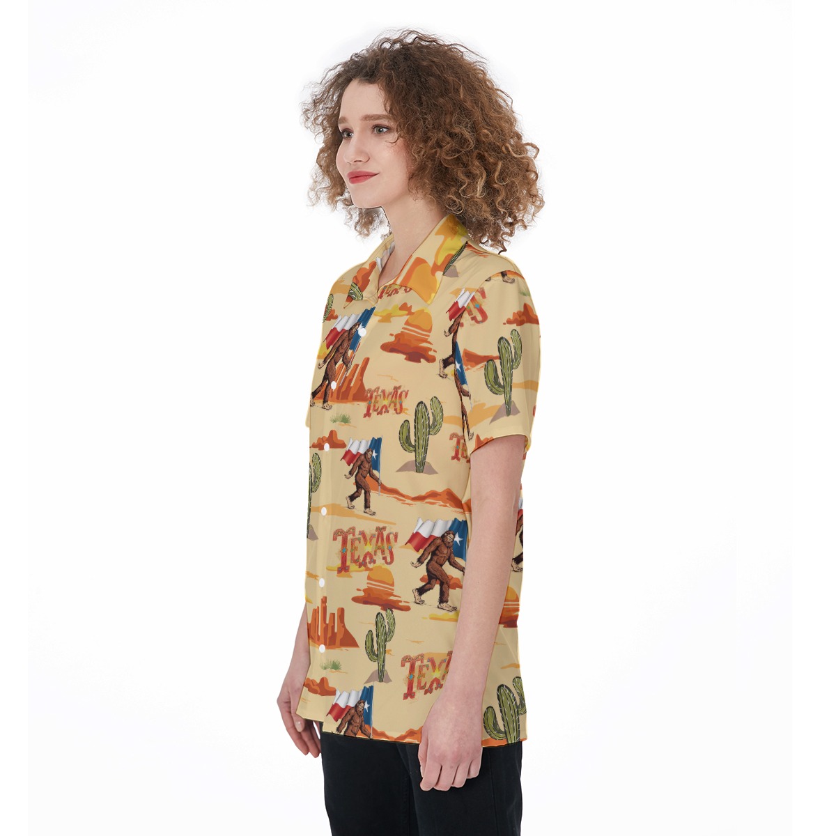 Bigfoot Texas Aloha Shirt For Women