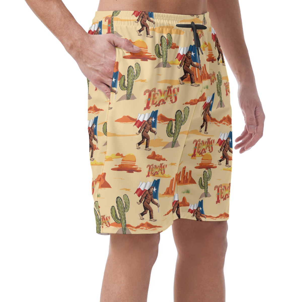Texas Bigfoot Hawaiian Board Shorts For Men