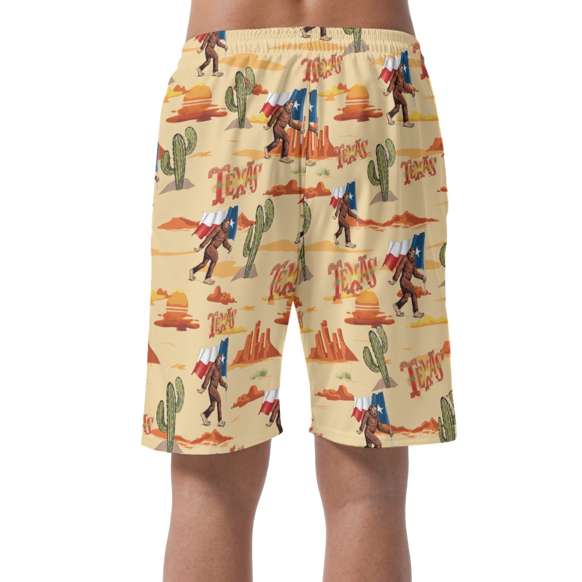 Texas Bigfoot Hawaiian Board Shorts For Men
