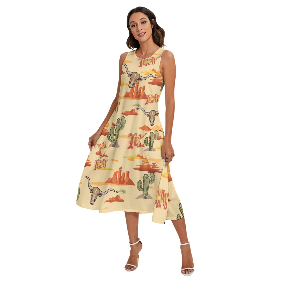Texas Hawaiian Long Dress With Pockets